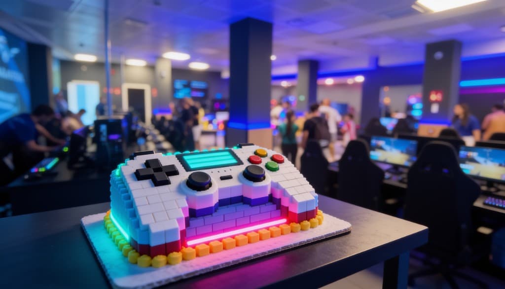 Tarta temática de videojuegos para una celebración
